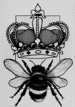 Queen Bee Black and white