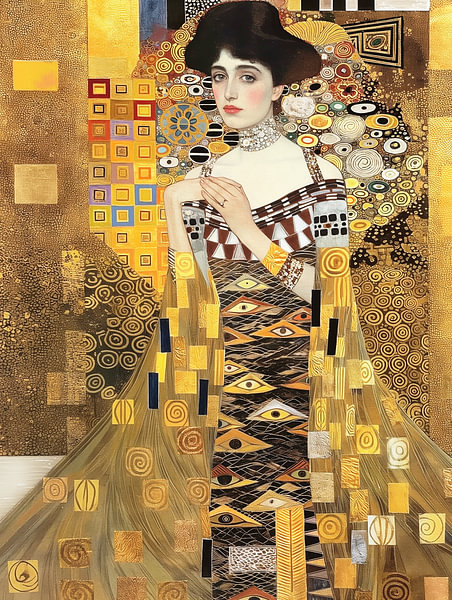 Adèle Bloch-Bauer Remix, Gustav Klimt van PixelMint. op canvas, behang ...