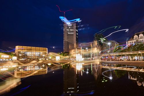 Bustling Leipzig on Augustusplatz
