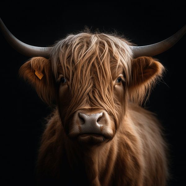 Highlander With a Black Background by AIstatic