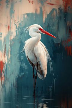 Vogel Elegantie in Stil Water van Eva Lee