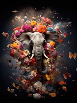 Vibrant Natural Harmony | elephant by Eva Lee