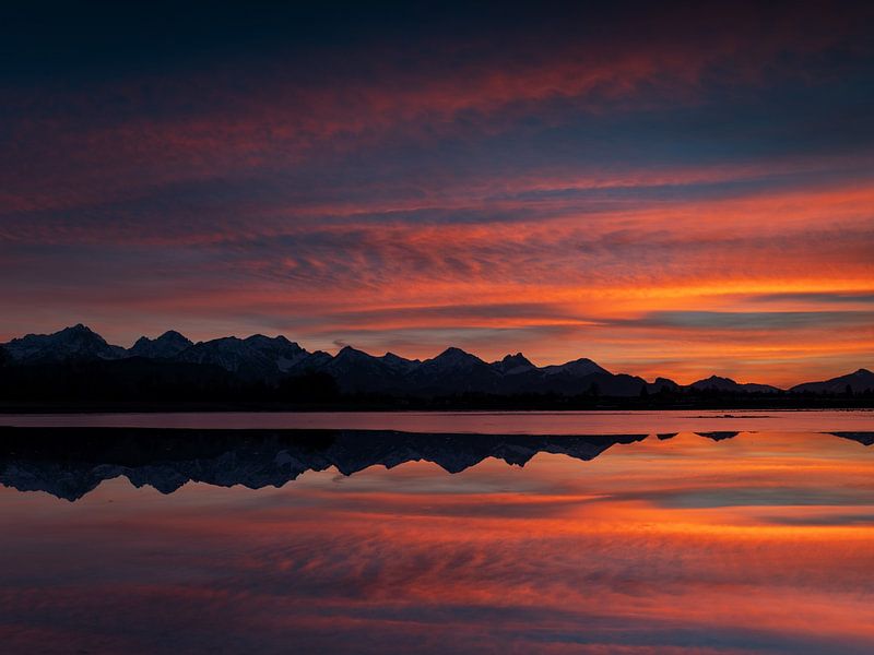 Sunset at the Forggensee by Andreas Müller