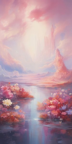 Abstract soft colours with clouds background by Art Bizarre