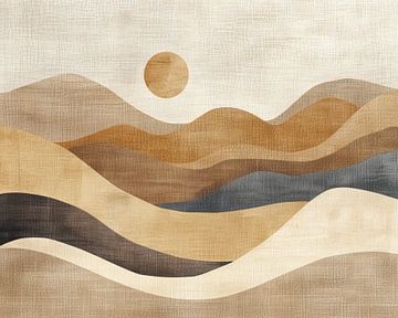 Abstract Landschapschilderij | Whispering Sands of Time van Modern Collection