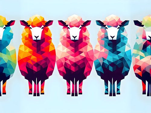 Schapen op een rij