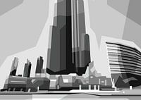 Landschaft Burj Khalifa Wpap Popart Grau