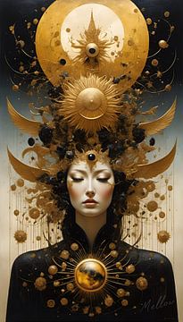 Celestial Muse - Black - Mobile Vertical by Mellow Art