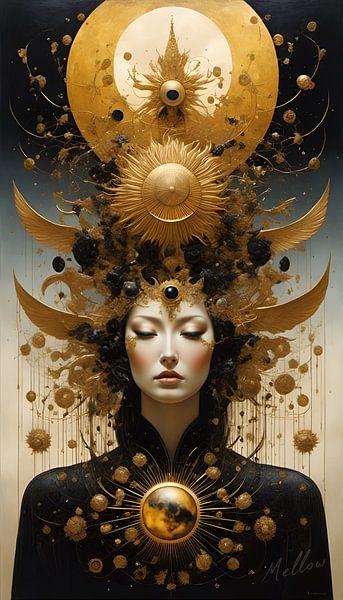 Celestial Muse - Black - Mobile Vertical by Mellow Art