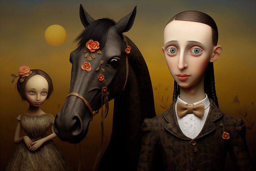 Man with his horse by Ton Kuijpers