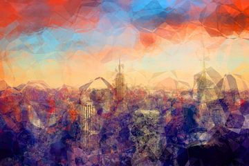 Abstrakte Skyline New York Polygone von Arjen Roos