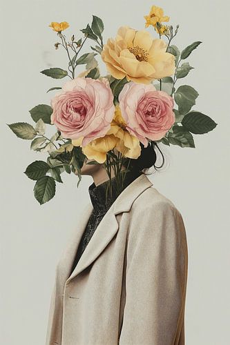 Pensées fleuries en crème