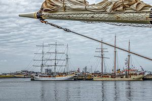 Tall Ships afgemeerd in de haven van Den Helder tijdens Sail Den Helder van John Kreukniet