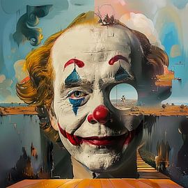 Clown Kopf surreal Traum Landschaft Psyche Symbolik Melancholie