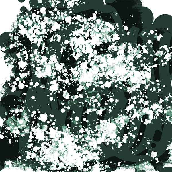 Moderne abstracte kunst. Vormen in groen nr. 3 van Dina Dankers