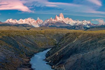 Rio De Las Vueltas Canyon with view of Fitz Roy by Dieter Meyrl