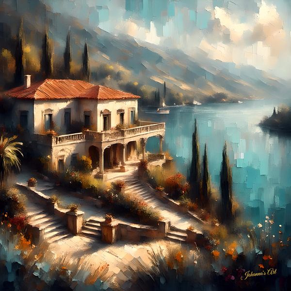 Romantic Greek Mansion - Johanna's Art Creations by Johannas Art Creations