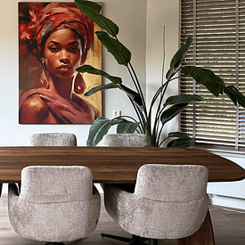 Kundenfoto: Afrikanische Frau in Sepia und Rosa von Steinfox Art, als ArtFrame