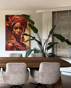 Afrikanische Frau in Sepia und Rosa