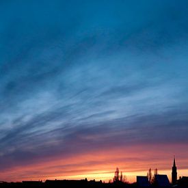 Sonnenuntergang über Rotterdam von Roelof de Vries