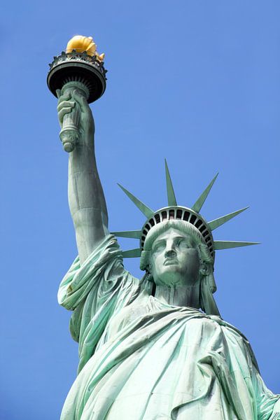 Die Freiheitsstatue in New York auf Liberty Island (Nahaufnahme) von Ramon Berk