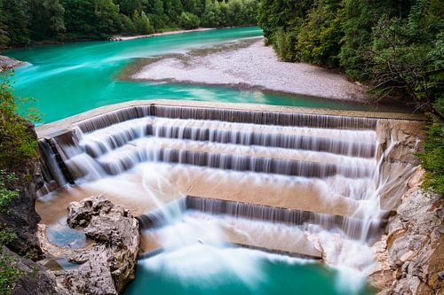 Lechfall waterval op een zomerse dag