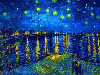 Starry Night over the Rhone - Vincent van Gogh - 1888