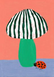 Gestreifter Pilz mit Marienkäfer von Niklas Maximilian