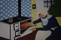 In der Küche - Frau am Herd von Babetts Bildergalerie Miniaturansicht