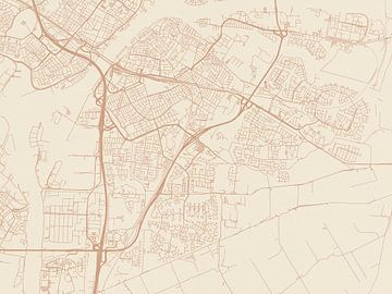 Terracotta-Stil Karte von Dordrecht von Map Art Studio