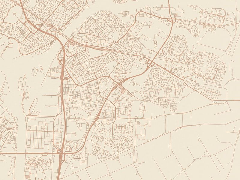 Terracotta style map of Dordrecht by De Kaartenwinkel