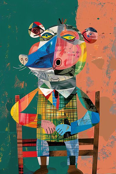 Cubist Mouse in Colourful World by Imperial Art House