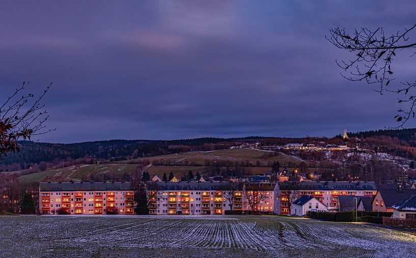 Ehrenfriedersdorf Erzgebirge met Kerstmis van Johnny Flash