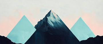Mountain landscape with geometric shapes by Poster Art Shop