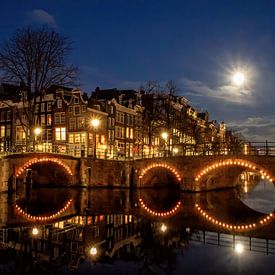 Amsterdam bij maanlicht van Jaco Verpoorte