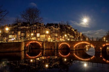 Amsterdam bij maanlicht van Jaco Verpoorte