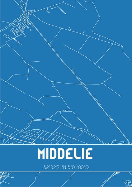 Blueprint | Map | Middelie (North Holland) by Prints of Place