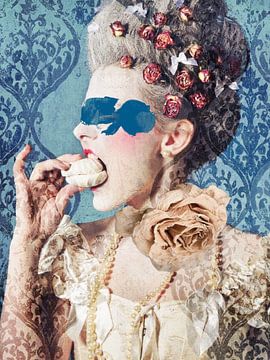 Geniet van het moment | Een portret van een vrouw in barokstijl met een vleugje modern van Wil Vervenne