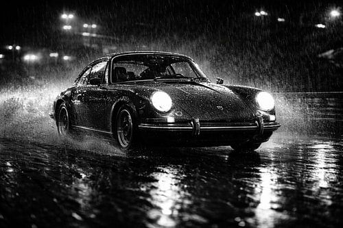 Midnight Rain Run – Klassieke 911 Noir