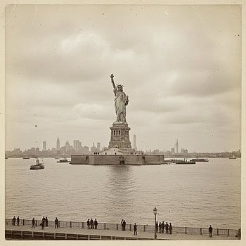 Vintage Statue of Liberty Historic Photo – Old New York Landmark Wallpaper