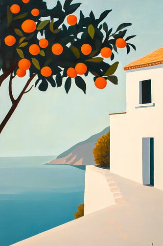Sinaasappelboom kust van Poster Art Shop