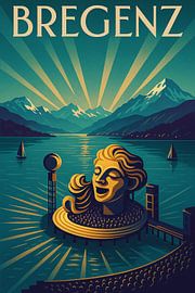 Bregenz Art Deco Poster - Bodensee Elegantie van Travel Shop