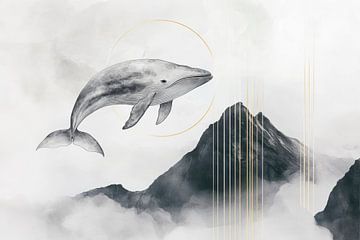 Wal im Nebel – Traumhafte Landschaft von Poster Art Shop