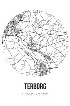 Terborg (Gelderland) | Landkaart | Zwart-wit van Rezona