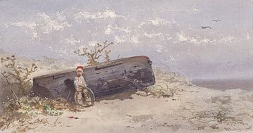 Boat on the beach, Frans Arnold Breuhaus de Groot by Atelier Liesjes
