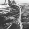 Zeemeermin kunstwerk in grijs tinten van Emiel de Lange