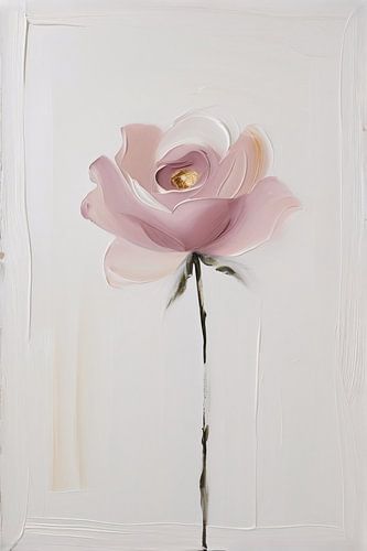 Abstracte roze bloem schilderij