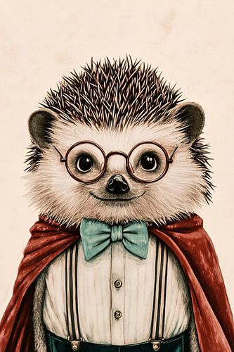 Schattige egel met bril