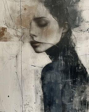 Modern and abstract portrait "Raw" by Carla Van Iersel