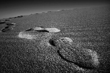 Fuss-Spuren im Sand von Frank Herrmann